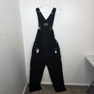 Wolverine Black Sawmill Non-Insulated Durable Bib Denim Overalls Size Large
